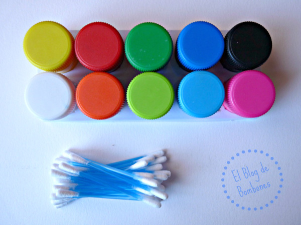 Pintira de dedos y bastoncillos