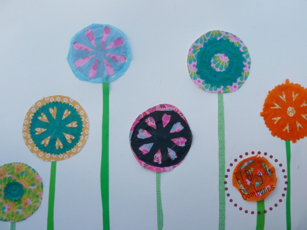 Collage de flores de papel