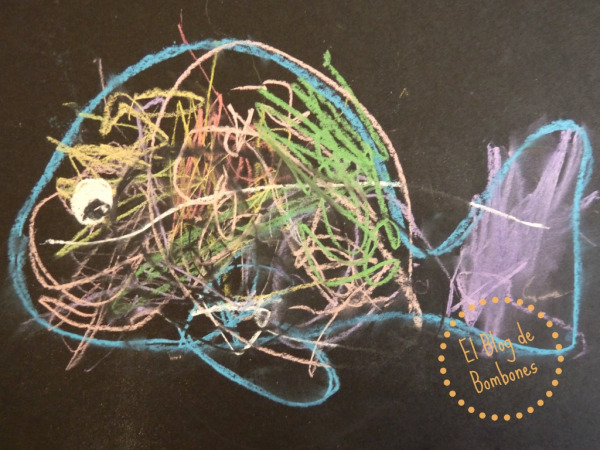 Ballena pintada con pasteles