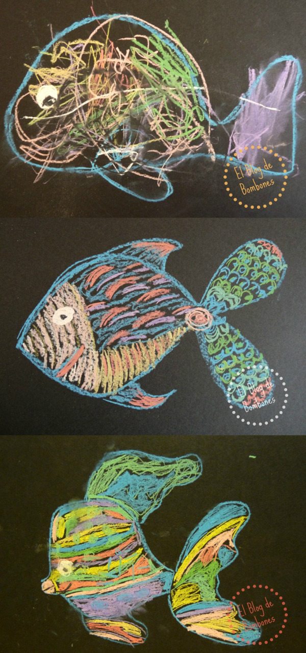 Pastel sobre fondo negro