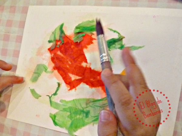 Pintura con papel crepé