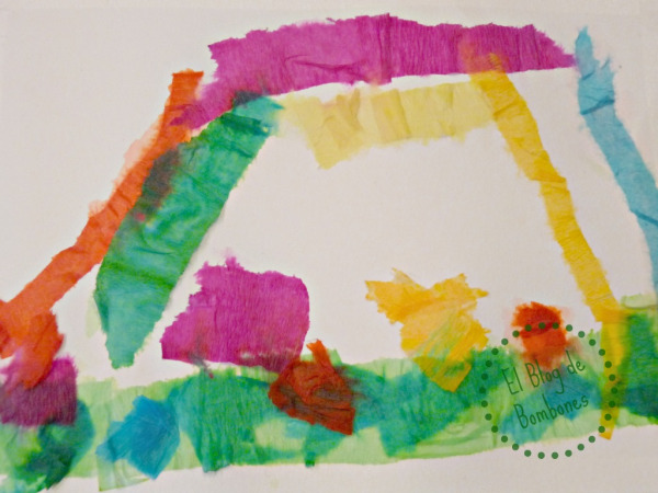 Collage con papel crepe