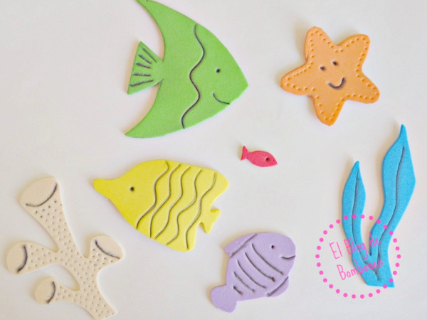 Colección de sellos con goma eva