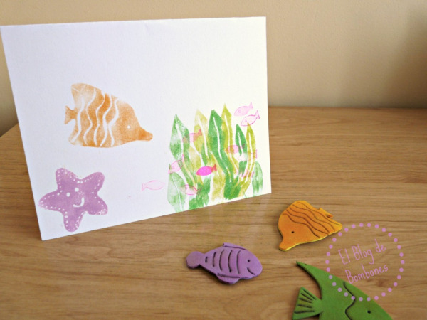 Tarjeta con sellos caseros