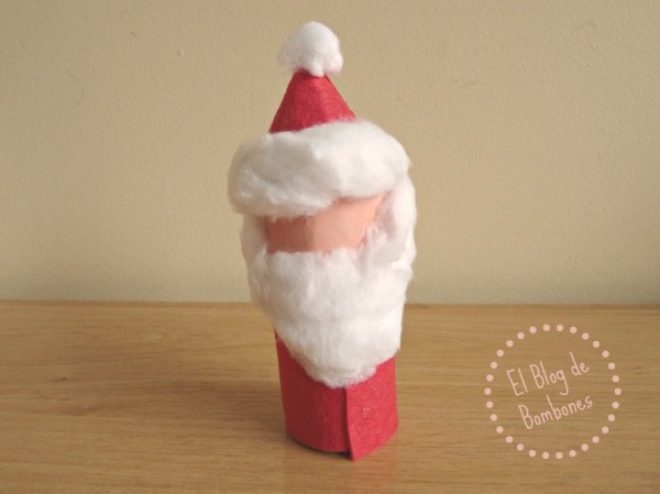 Como convertir un tubo de cartón en Papá Noel