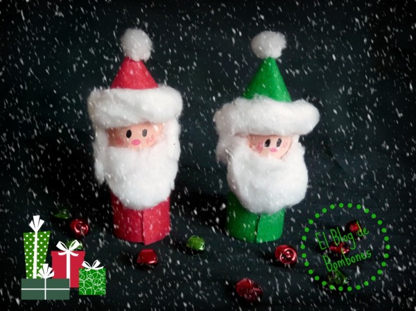 Papa Noel con tubos de cartón